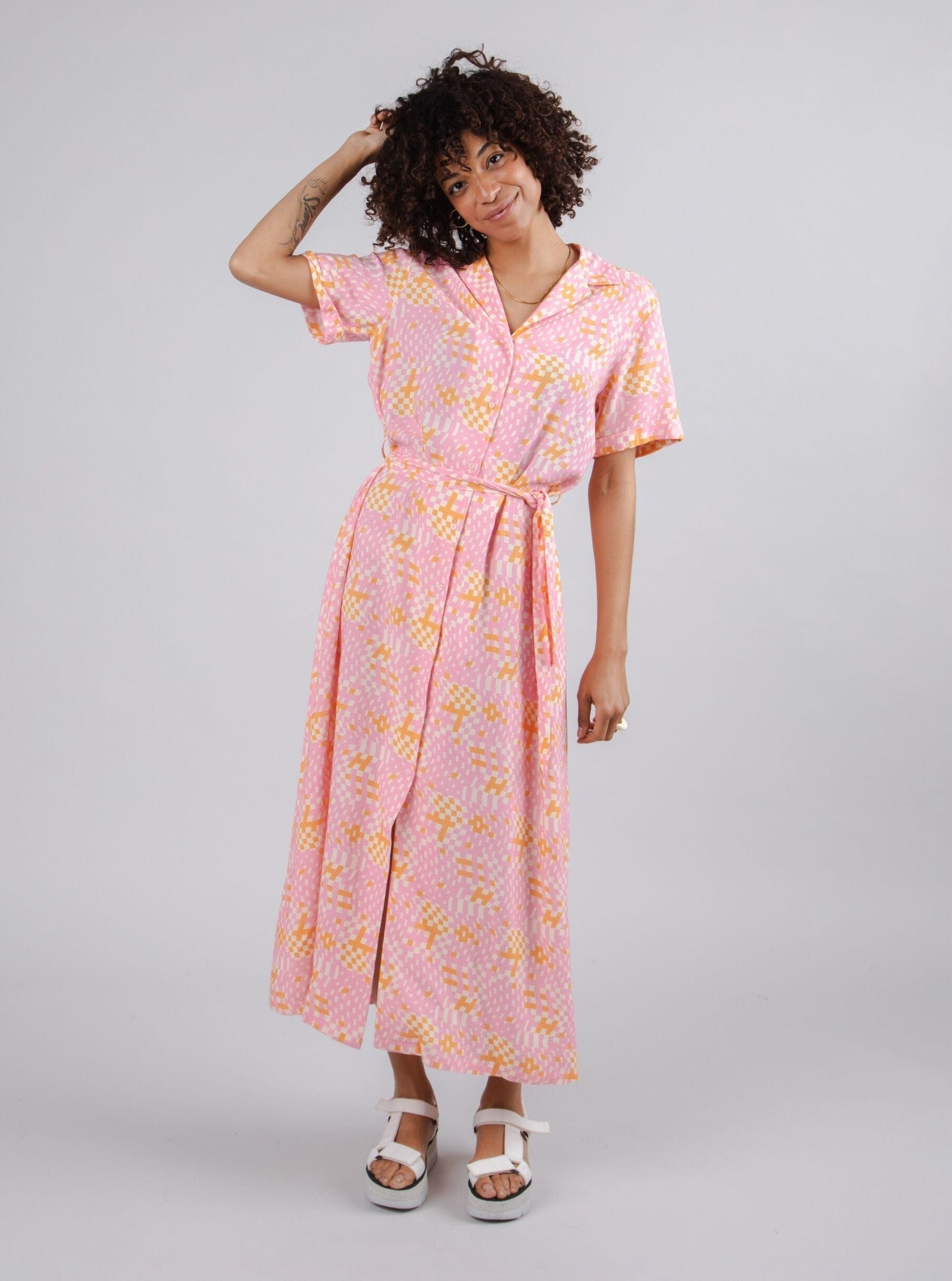 Brava Fabrics Vestidos Vestido Largo Dizzy Pink moda sostenible moda ética