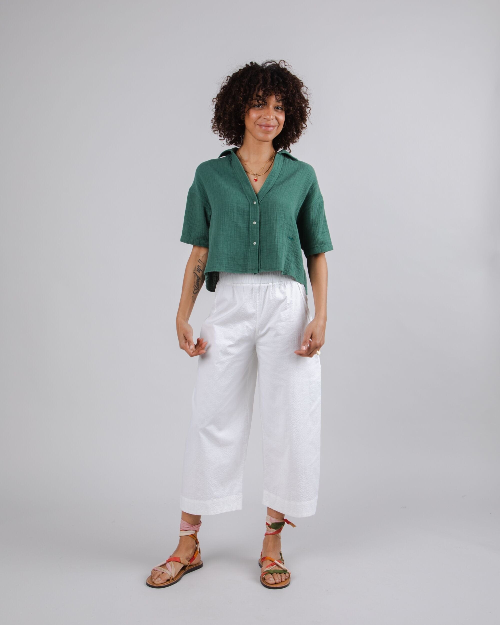 Brava Fabrics Bukser Picnic Oversize bukser Hvid i økologisk bomuld bæredygtig mode etisk mode