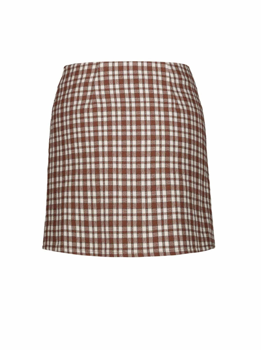 Britney Check Mini Skirt in Italian Surplus Cotton