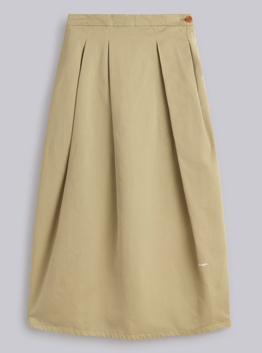 Brava Fabrics skirts XS Pleated Skirt Beige in Organic Cotton sustainable fashion ethical fashion