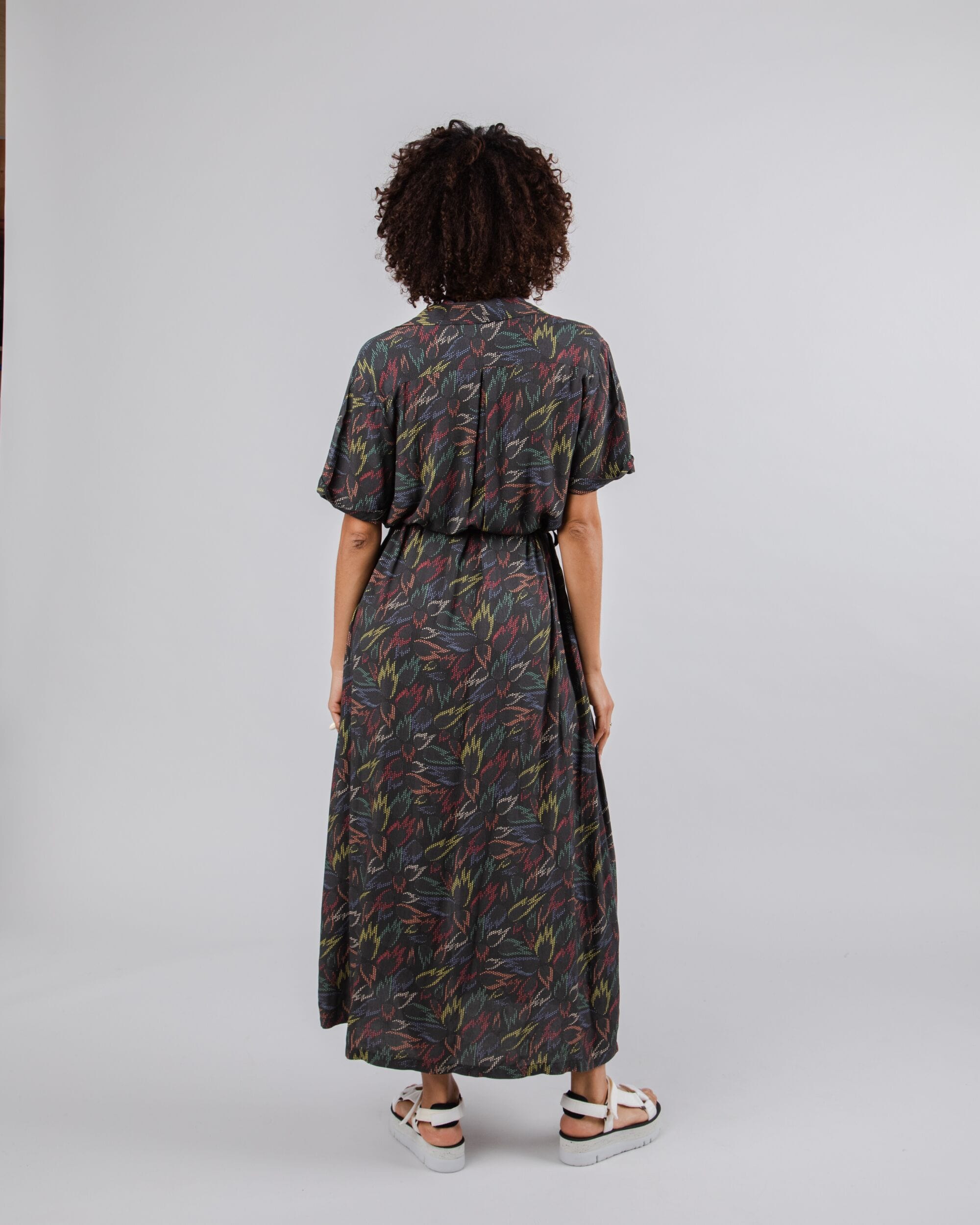 Brava Fabrics kjoler Peseta Flames Lang Kjole i Sustainable Viscose bæredygtig mode etisk mode