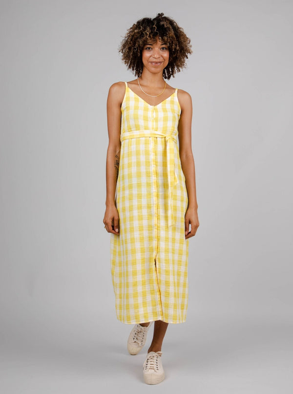 Brava Fabrics Φορέματα Lorena Strap Dress Lemon βιώσιμη μόδα ηθική μόδα