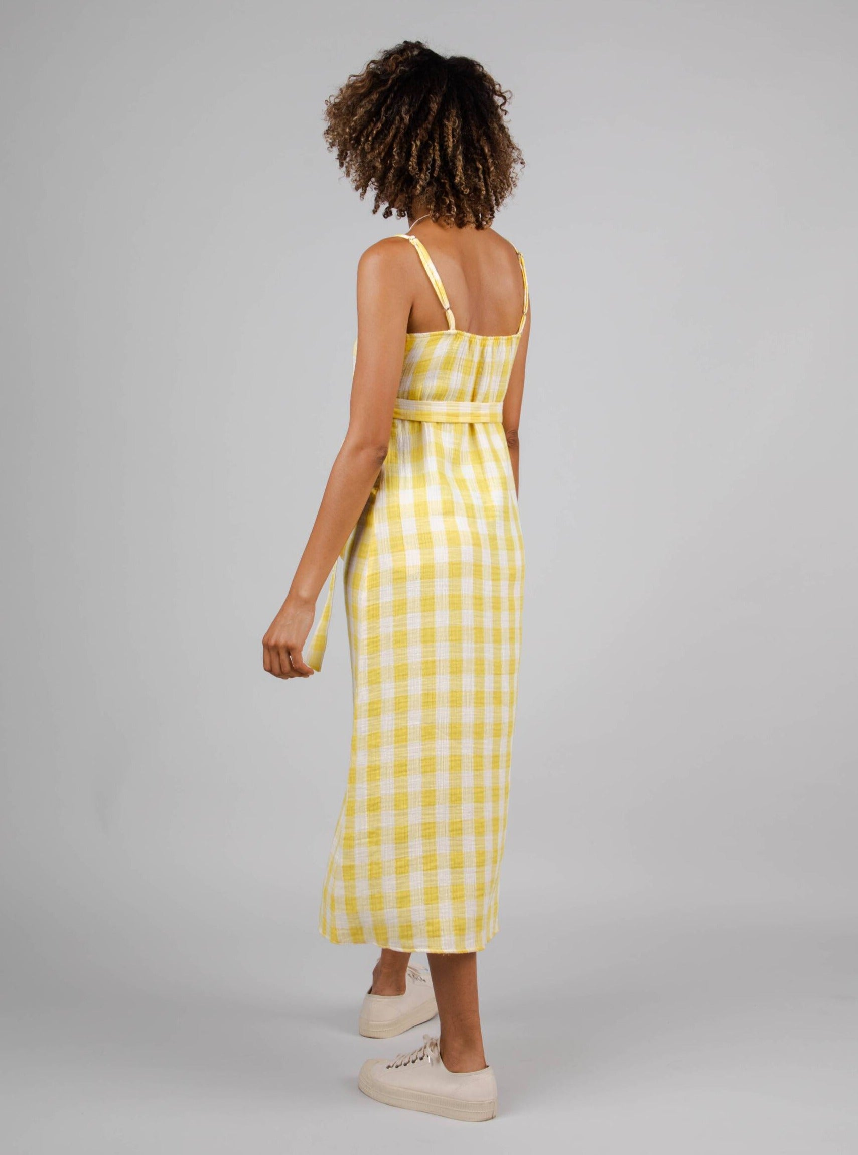 Brava Stoffer Kjoler Lorena Strap Dress Lemon bæredygtig mode etisk mode