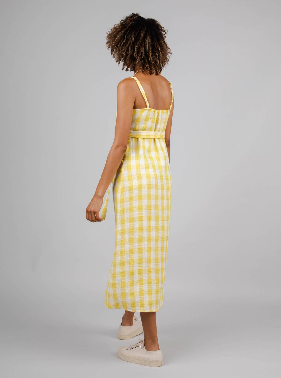 Brava Fabrics Φορέματα Lorena Strap Dress Lemon βιώσιμη μόδα ηθική μόδα