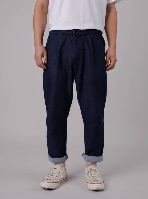 Flannel Comfort Chino Navy in Cotton and Elastane
