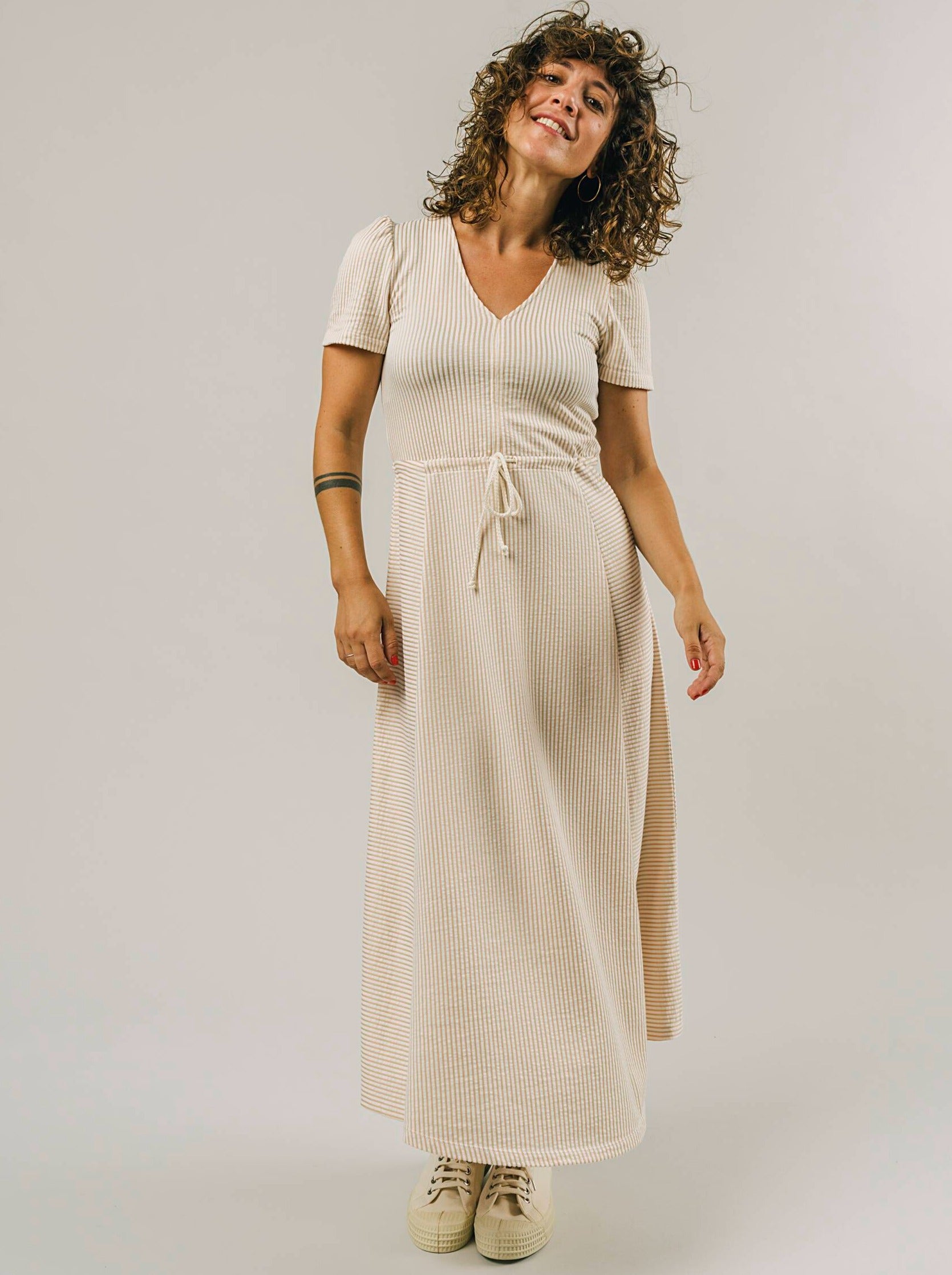 Brava Fabrics Vestits Sand Stripes Vestit moda sostenible moda ètica