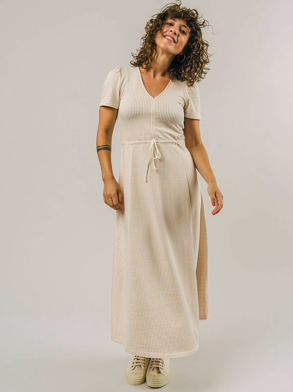 Φορέματα Brava Fabrics Sand Stripes Φόρεμα βιώσιμης μόδας με ηθική μόδα