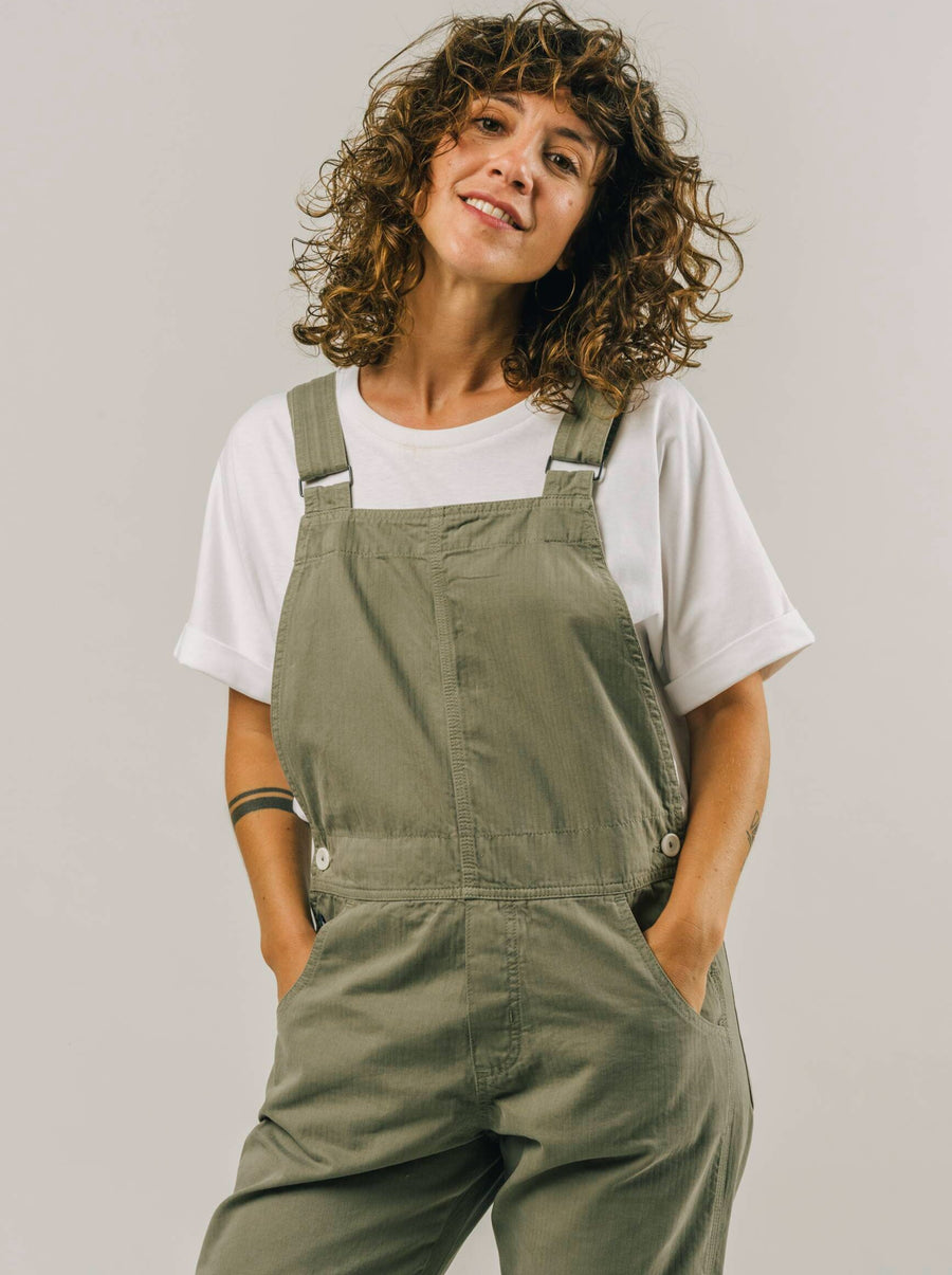Brava Fabrics Herringbone Overall Oliven bæredygtig mode etisk mode