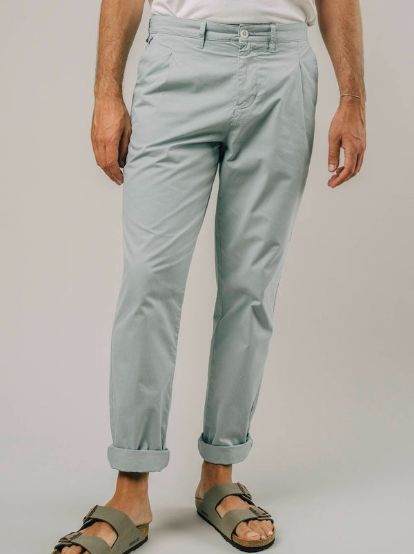 Brava Fabrics Pants Pleated Chino Mist sustainable fashion ethical fashion