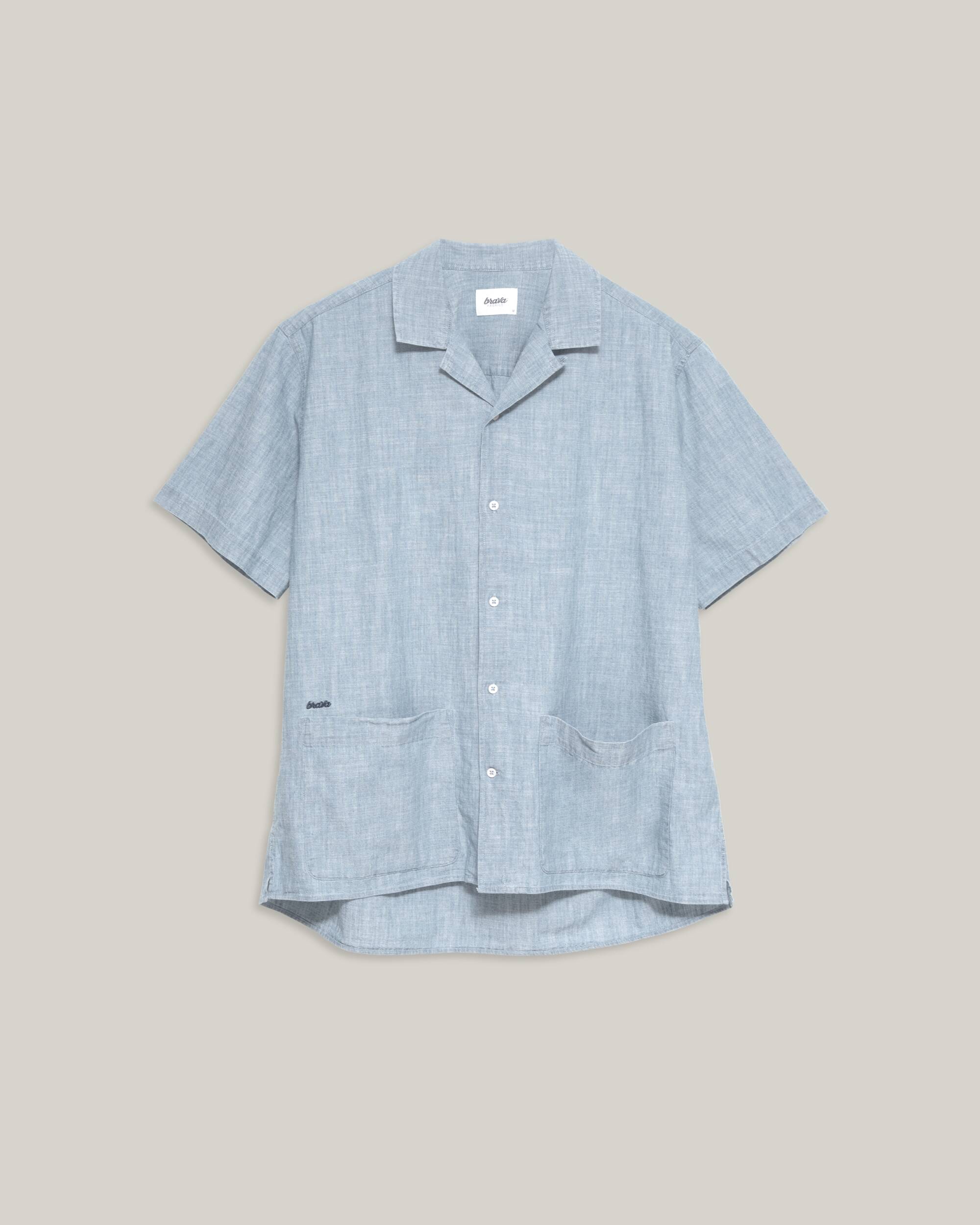 Brava Fabrics Samarretes de màniga curta Indigo Denim Aloha Shirt moda sostenible moda ètica
