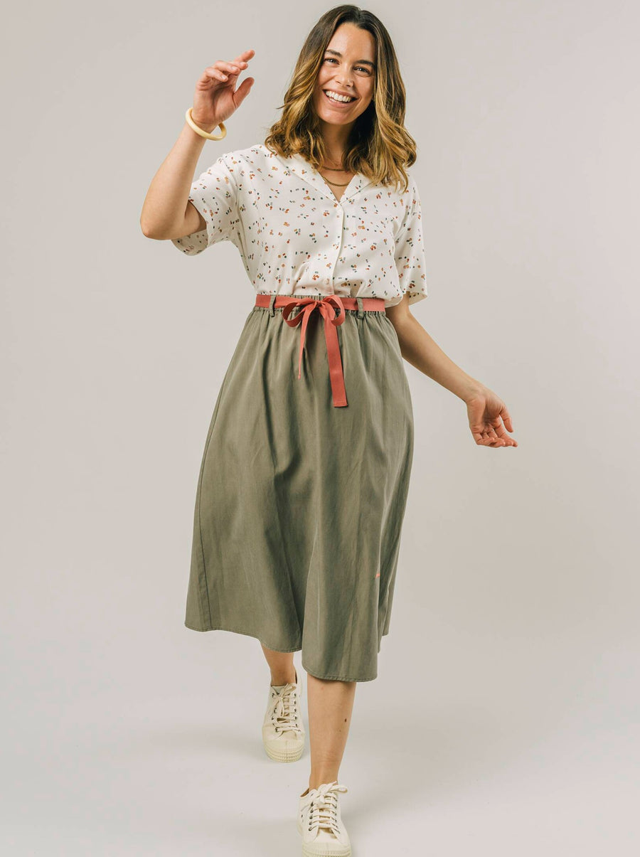 Brava Fabrics Skirts Elba Skirt Olive sustainable fashion ethical fashion