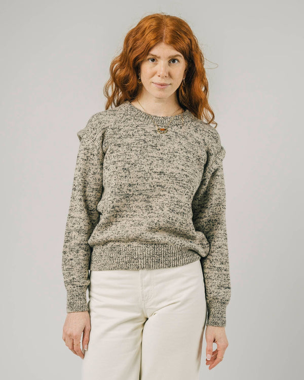 Brava Fabrics Pullover Retro Pullover Beige nachhaltige Mode ethische Mode