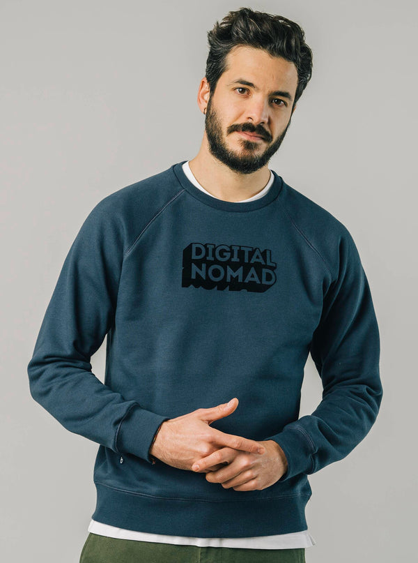 Φούτερ Brava Fabrics Ψηφιακή μπλούζα Nomad Indigo, ηθική μόδα βιώσιμης μόδας