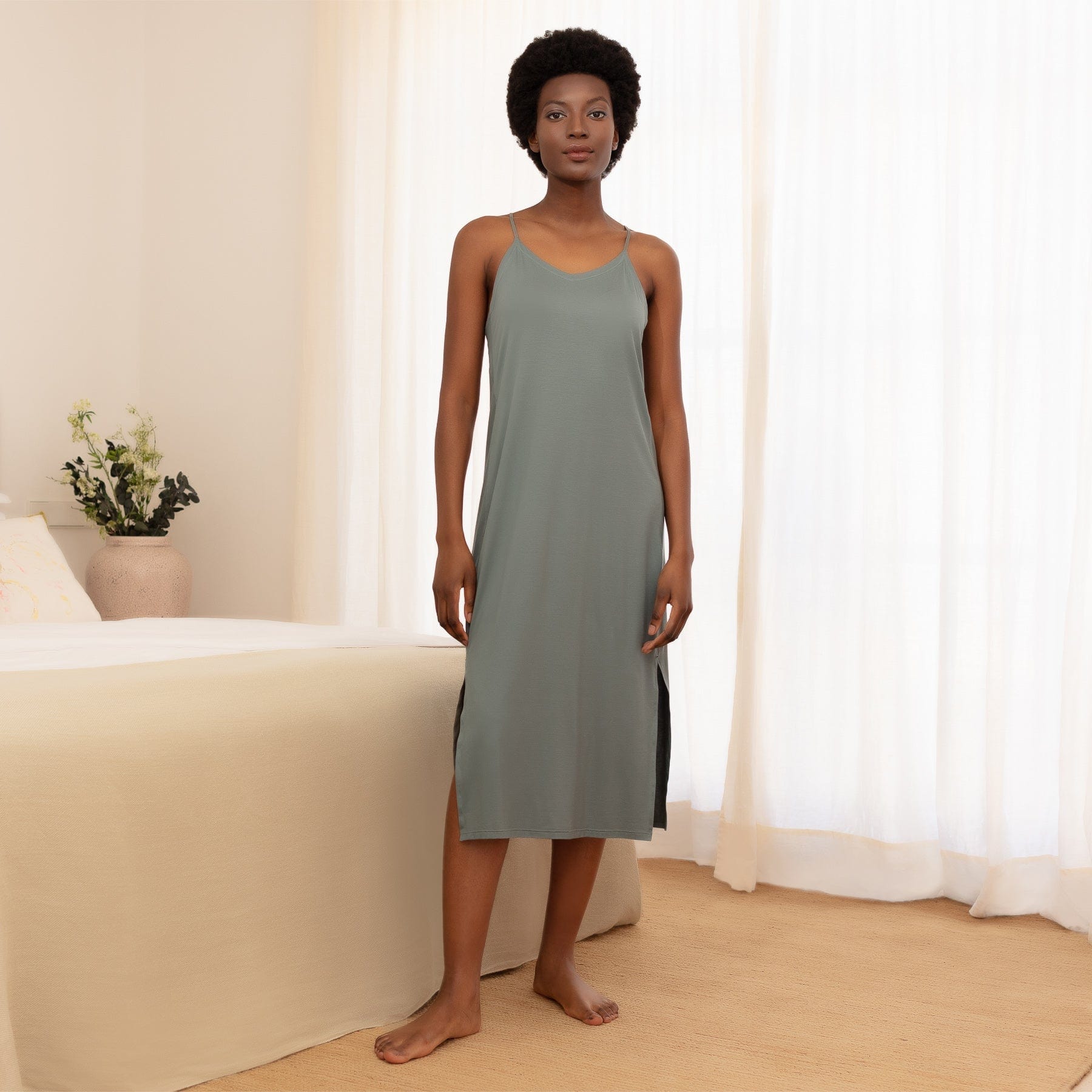 Dagsmejan Ventures AG Sleep & Loungewear Vestit llarg amb lliscament Natcool™ moda sostenible moda ètica