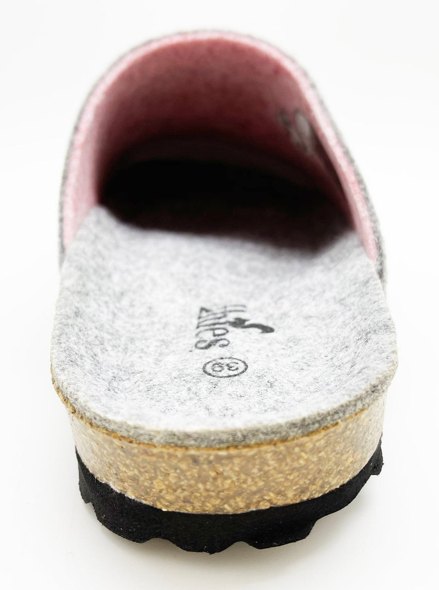 NAT 2 calzado thies 1856 ® PET reciclado Bio Clog vegano gris claro rosa (W/X) moda sostenible moda ética