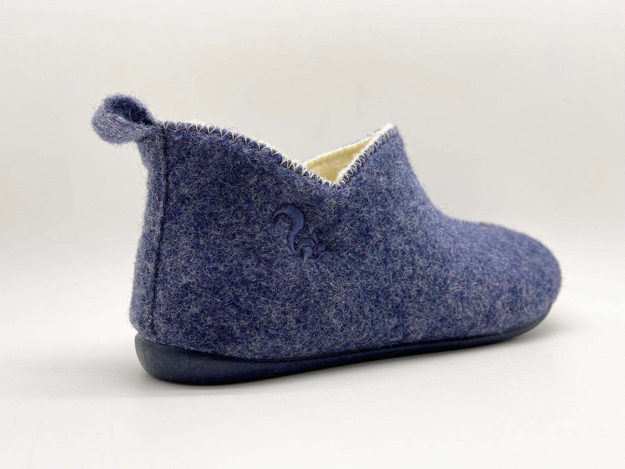 NAT 2 calzado thies 1856 ® Slipper Boots azul marino oscuro con Eco Wool (W) moda sostenible moda ética