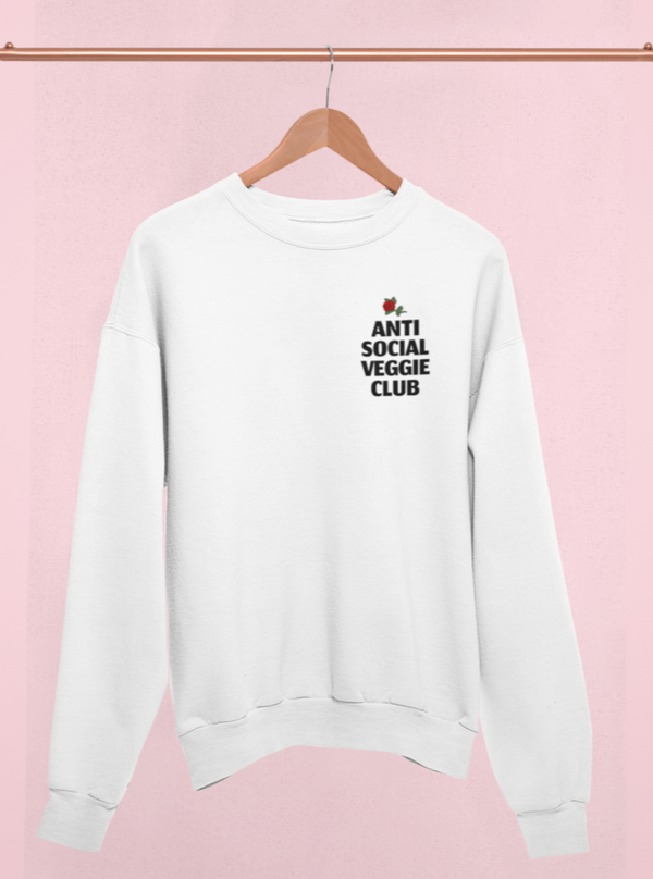OATMILKCLUB Premium Unisex Sweatshirt - DT Anti Social Veggie Club - Økologisk Unisex Sweatshirt bæredygtig mode etisk mode