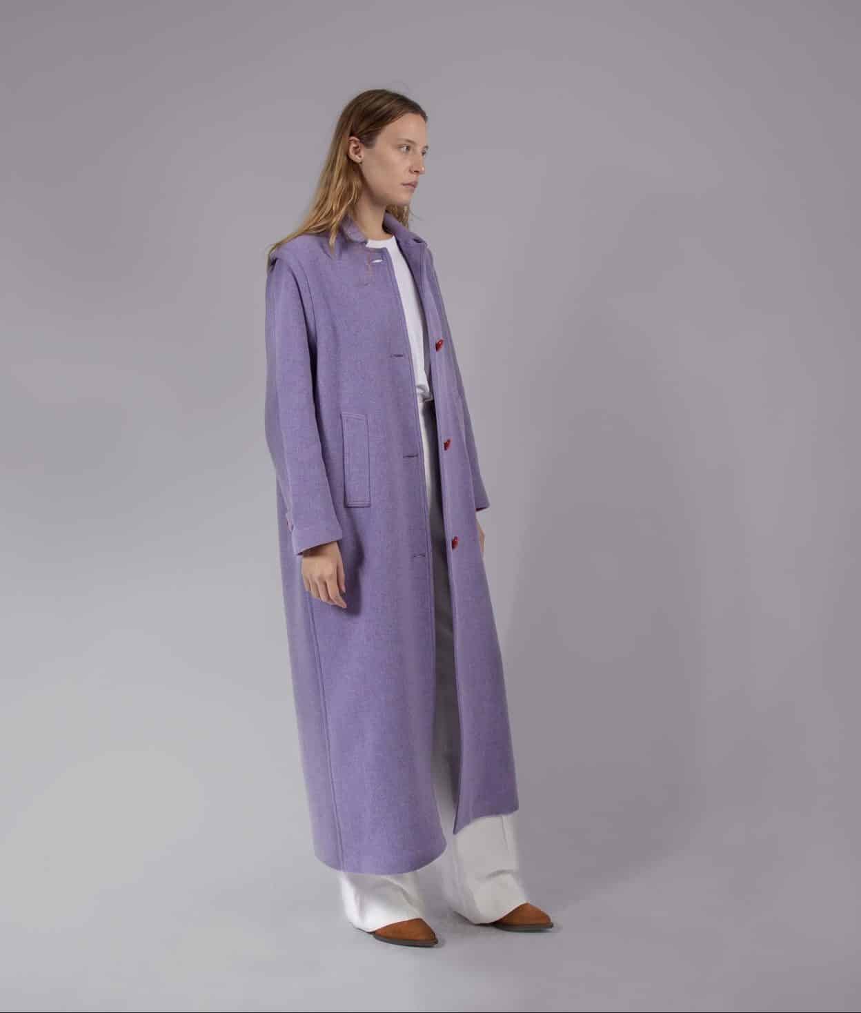 Souldaze Collection af Domitilla Mattei frakker Lang Loden Frakke i uld bæredygtig mode etisk mode