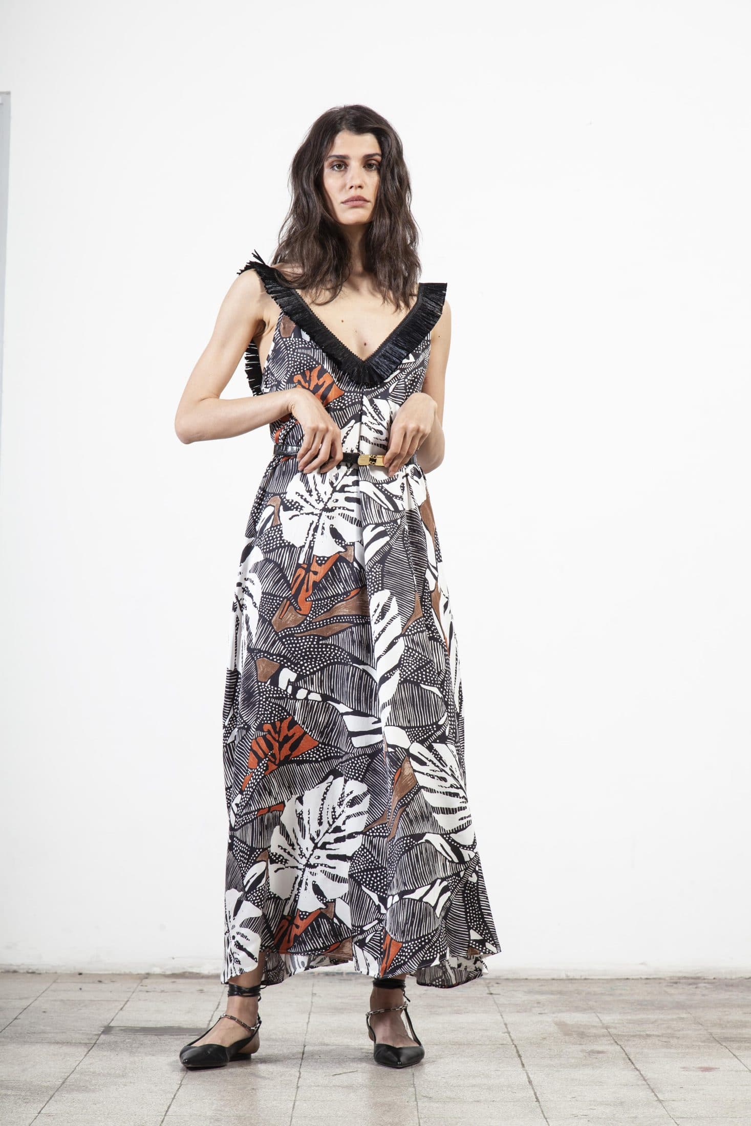 Souldaze Collection Kleider Nala Dress brauner Aufdruck nachhaltige Mode ethische Mode