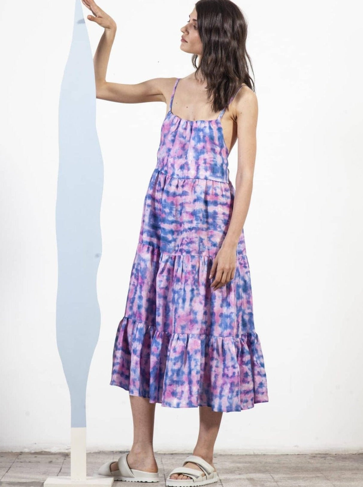 Souldaze Collection Kjoler Tilda Kjole blå/pink bæredygtig mode etisk mode