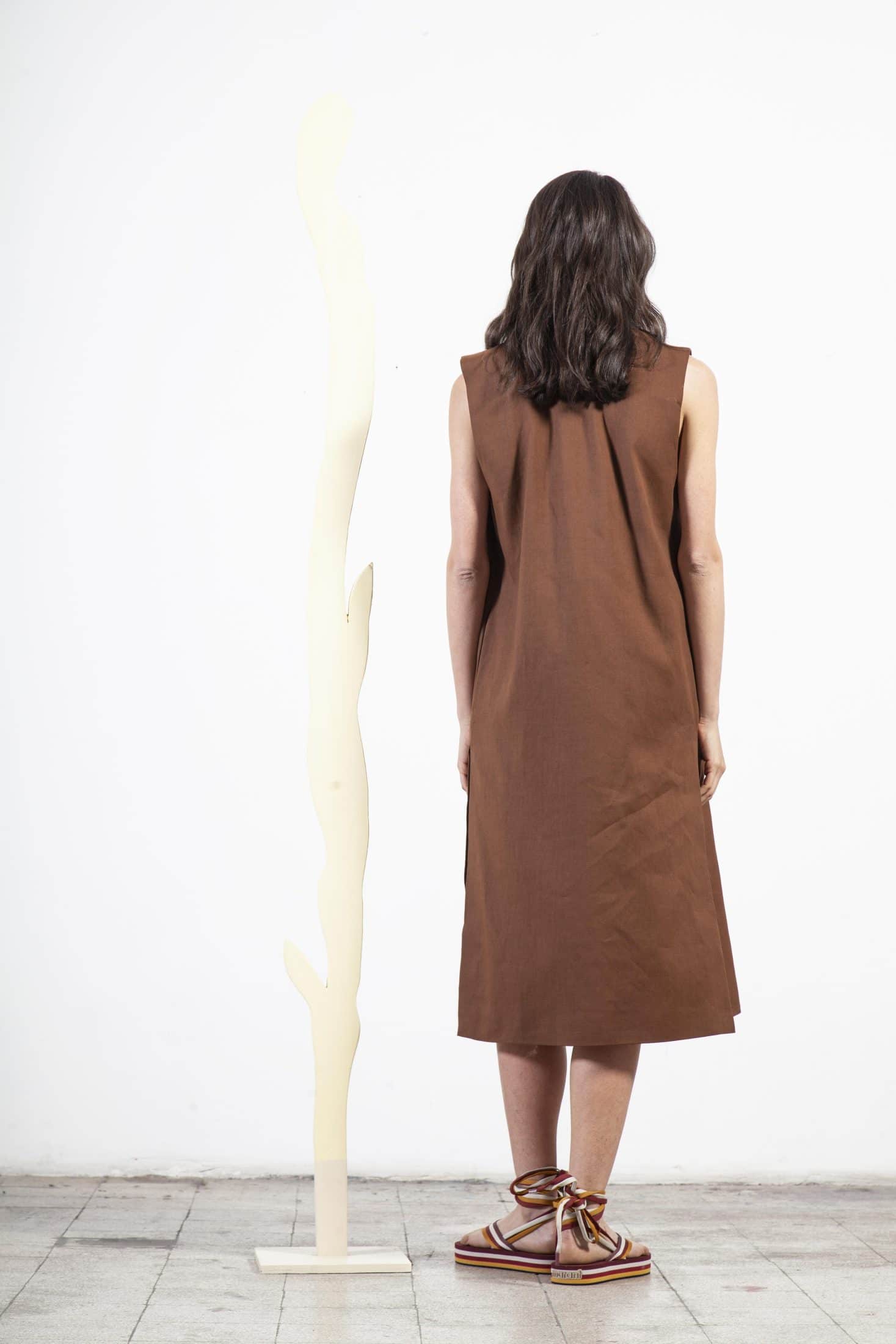 Souldaze Collection chaquetas y prendas de vestir Irene long Gilet Brown moda sostenible moda ética