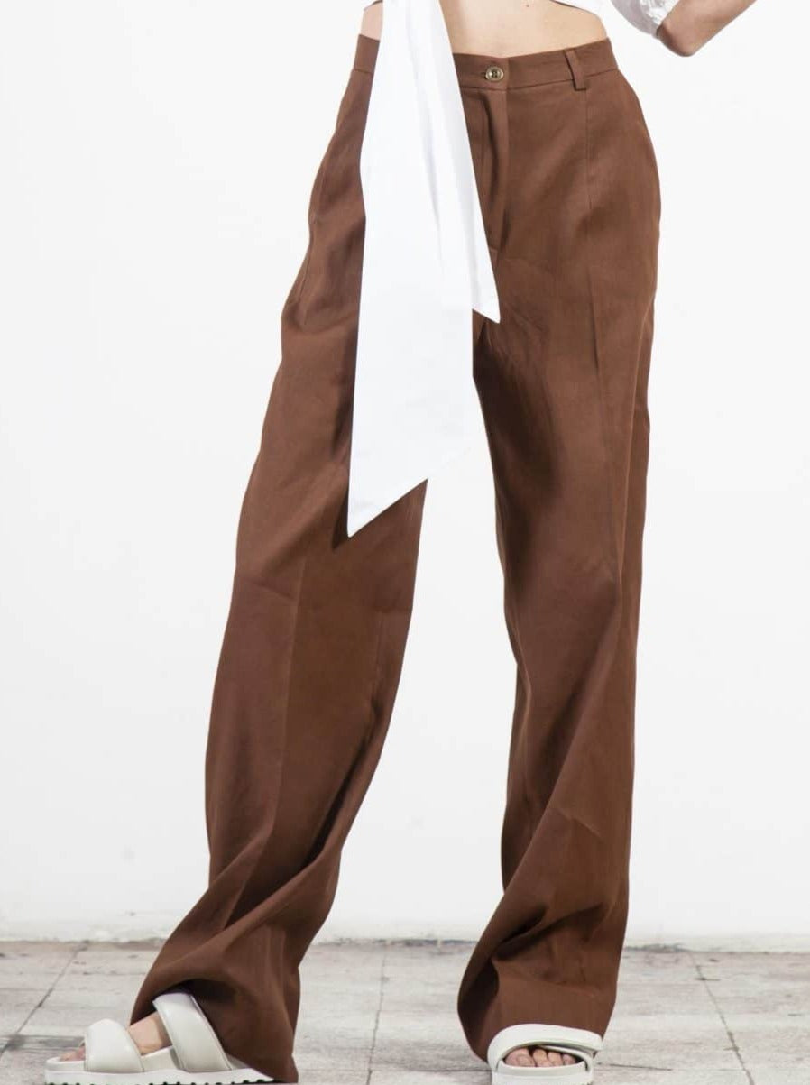 Souldaze Collection Pantalones y shorts Pantalones Isabel marrón moda sostenible moda ética