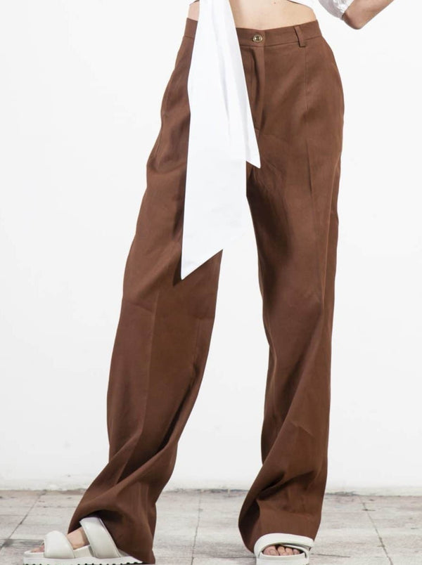 Παντελόνια & σορτς Souldaze Collection Παντελόνι Isabel καφέ, βιώσιμη μόδα, ηθική μόδα